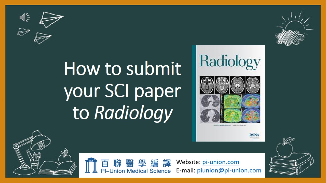 How to submit your paper to Radiology?